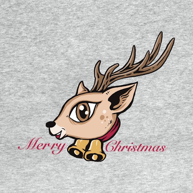 cute christmas reindeer by Paundra